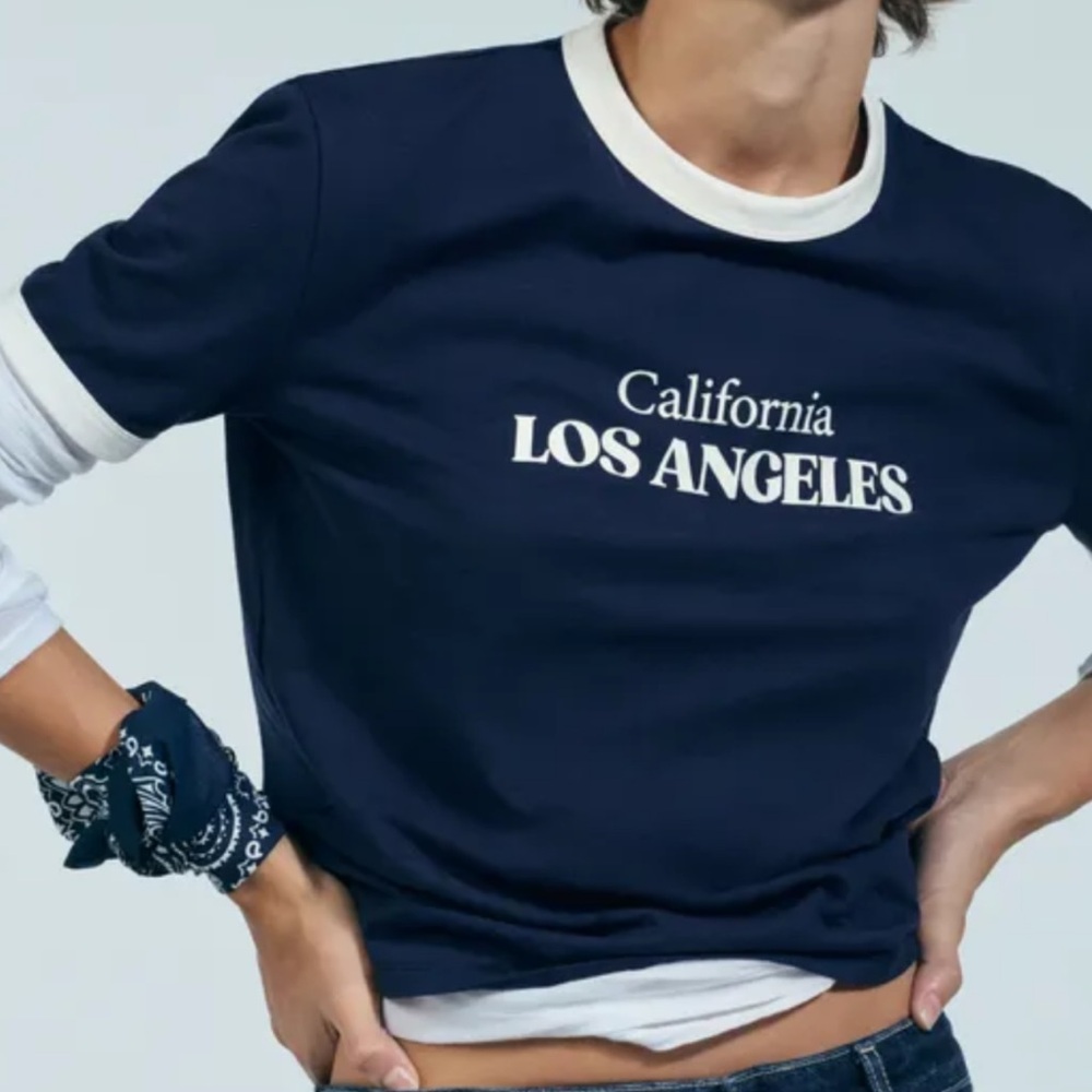 Navy Blue Kids T-Shirt with Light Blue Trim - Picture 2 of 8
